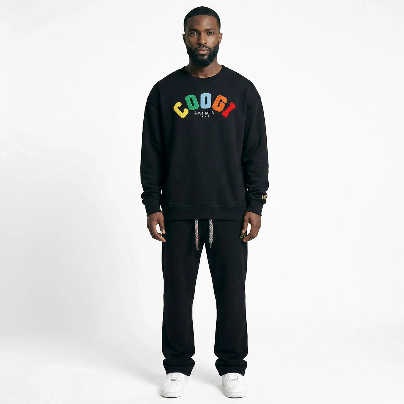 New - COOGI  - Block Logo Crew - Oversized - Black: COOGI Crown Reserve HeavyLuxe Fleece - Image 3