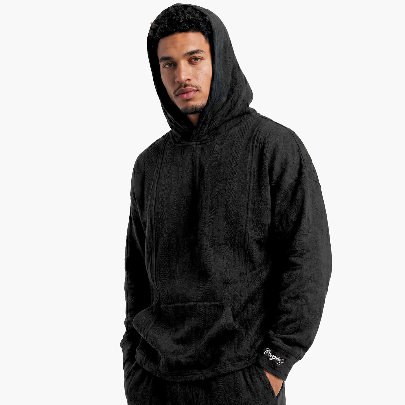 New - COOGI Light Weight Sweater Knit BlackOut Hoody - Image 3