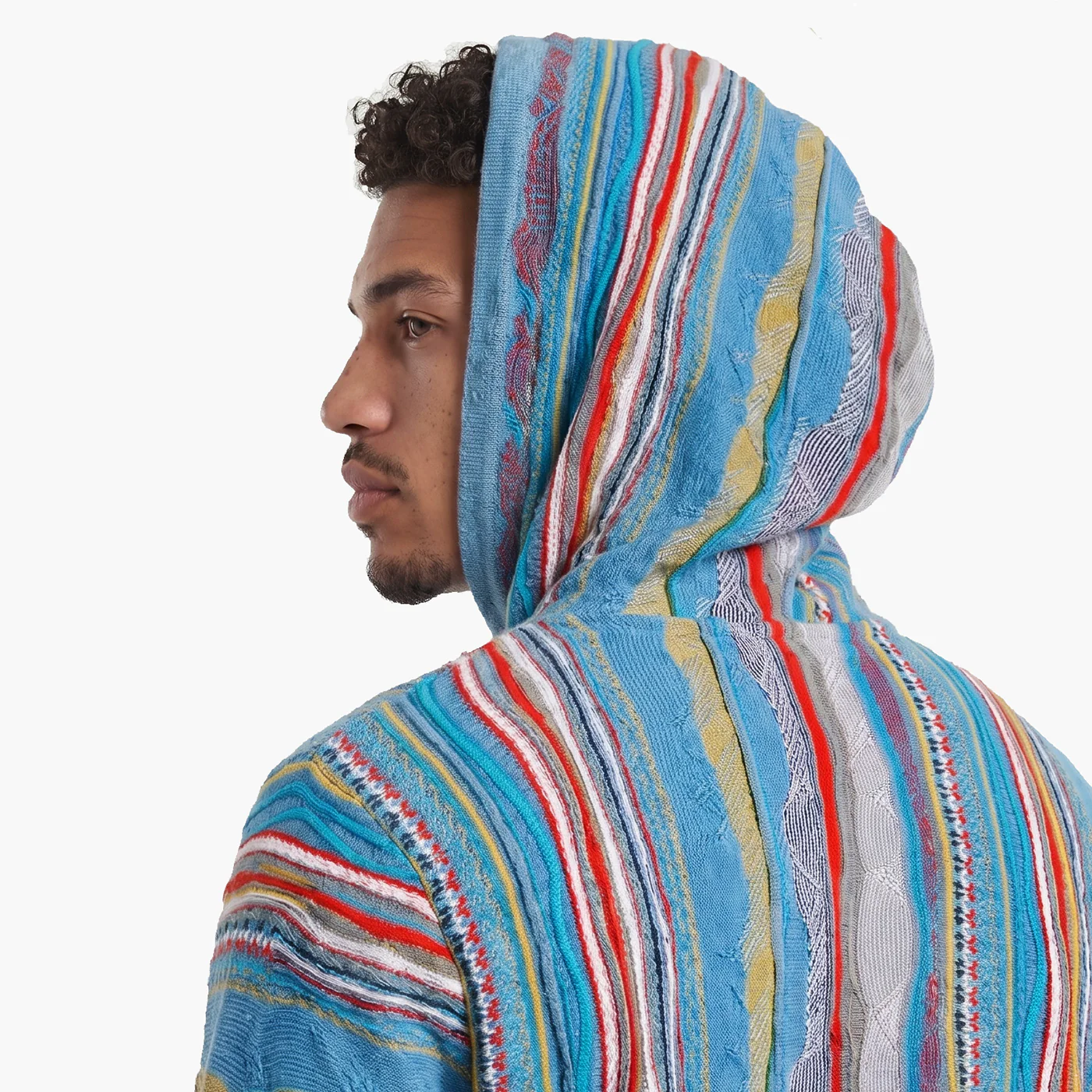 New - COOGI Light Weight Sweater Knit Hoody in Gray and Blue - Image 6