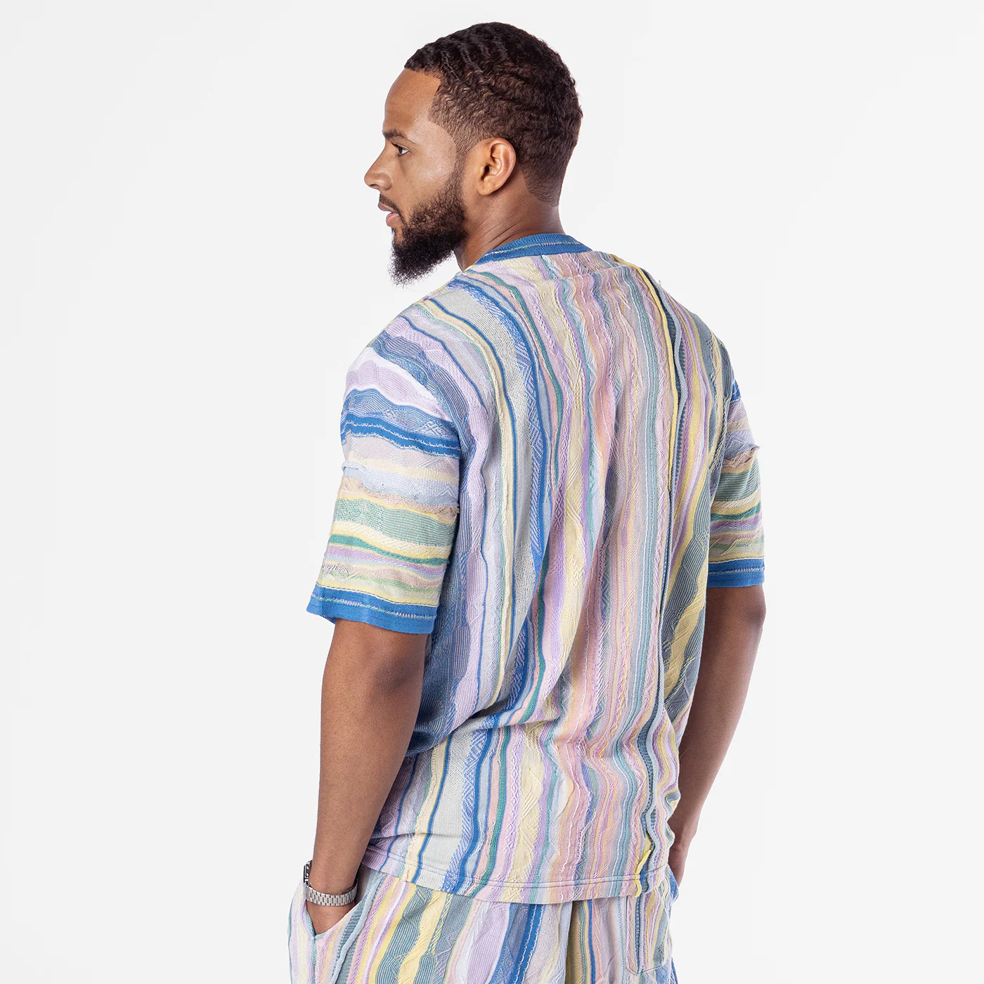 New- COOGI Light Weight Sweater Knit Tee in Pink and Blue - Image 3