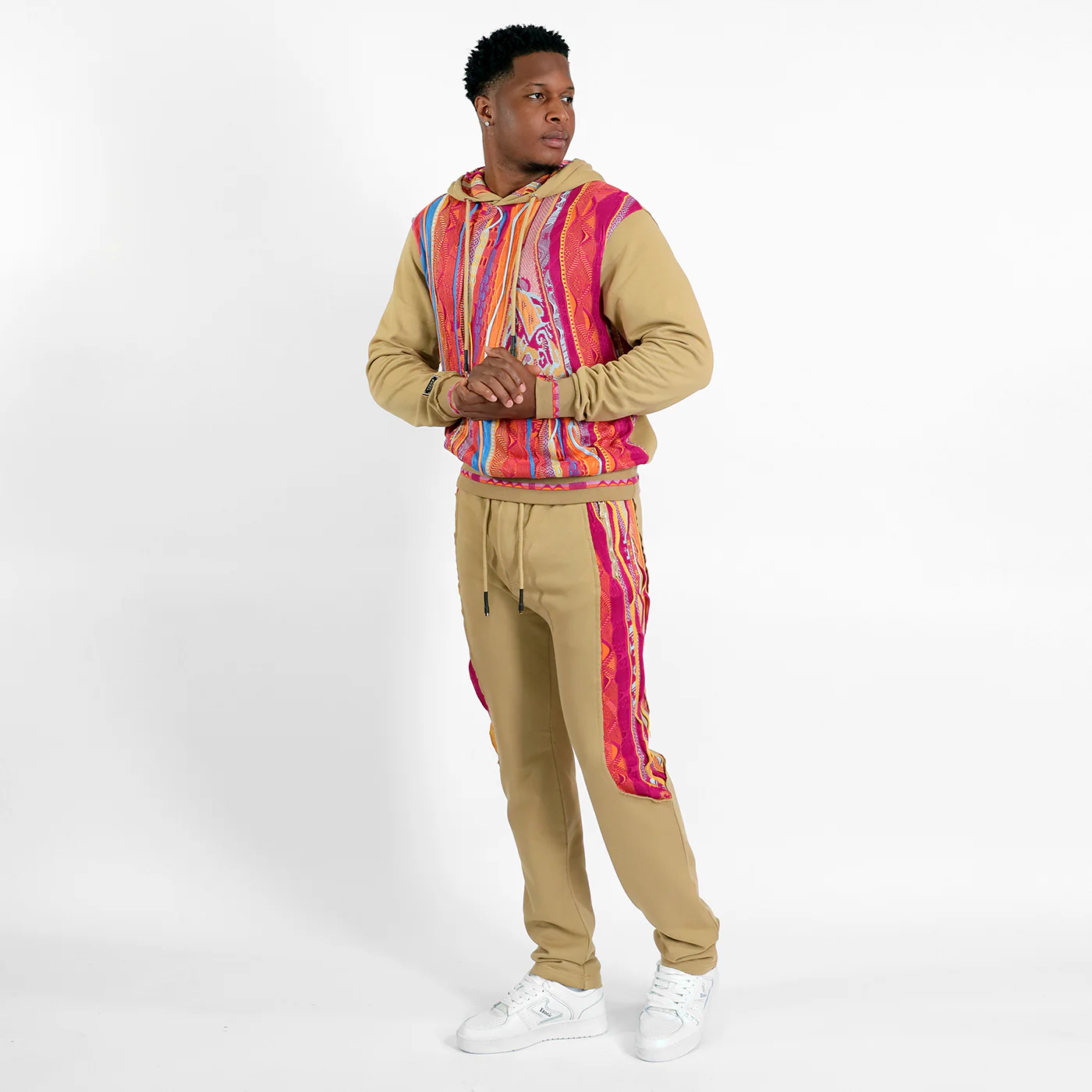 New -COOGI Sweater Pieced Hoody in Khaki - Image 5
