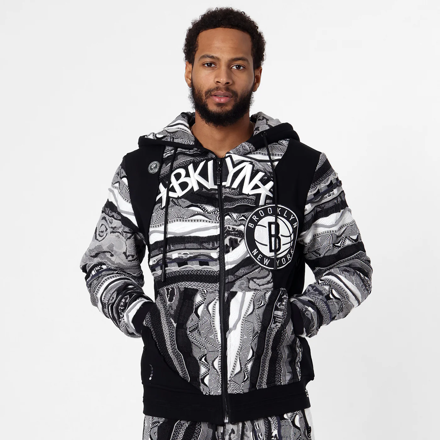 New - COOGI X NBA X Protege - Brooklyn Nets Full Zip Hoody - Image 2