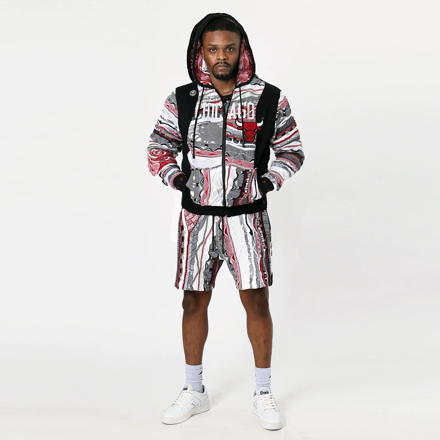 New - COOGI X NBA X Protege - Chicago Bulls Sweater Knit Basketball Shorts - Image 6